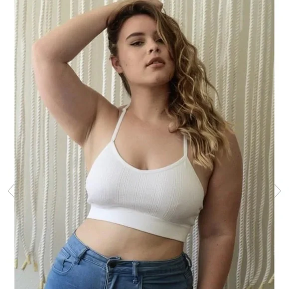 - Boho Chic Tattoo Illusion Ribbed Deep V Bralette Bra Crop Yoga Bitch NWT - Picture 11 of 14